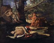 Nicolas Poussin echo och narcissus oil painting on canvas